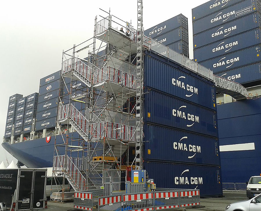 Launching ceremony of a ship Hamburg 1